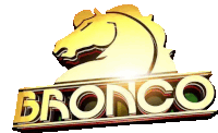 a logo for bronco with a horse head on it