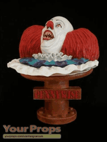 a bust of pennywise the clown from the movie pennywise