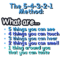 a poster explains the 5-4-3-2-1 method and what it is