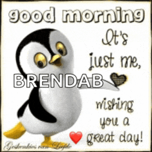 a picture of a penguin with the name brendab on it