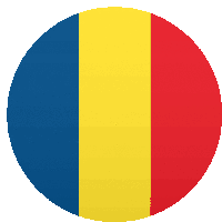 a circle with a blue yellow and red stripe on it