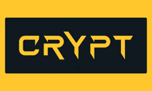 a black and yellow logo that says crypt on a yellow background