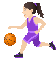 an illustration of a girl playing basketball