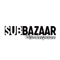 a logo for subbazaar marketplace is shown in black and white