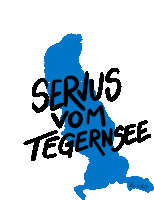 a logo for servus vom tegernsee with a blue outline