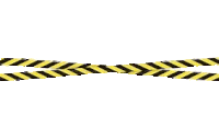 a pair of black and yellow striped tapes on a white background .