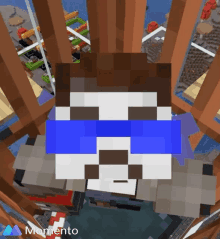 a picture of a minecraft character with the word momento on the bottom left