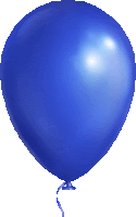 a large blue balloon with a string attached to it