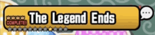 a yellow sign that says the legend ends