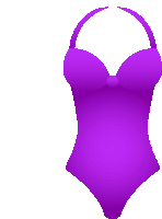 a purple swimsuit with a halter neckline