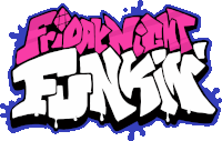 a graffiti style logo for a video game called friday night funk