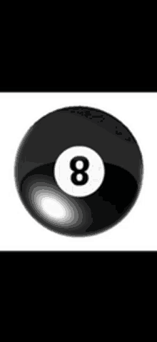 a black pool ball with a white number 8 on it