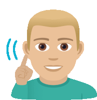 a cartoon illustration of a man with a finger in his ear