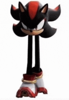 shadow the hedgehog from sonic the hedgehog has very long legs and a very long head .