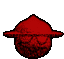 a red helmet with a skull on it is on a white background .