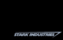 a logo for stark industries is displayed on a black background .