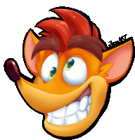 a cartoon drawing of crash bandicoot with the name jairo art written below it