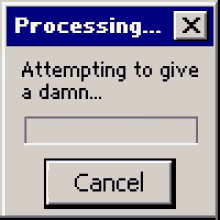 a computer screen displays a message that says processing failed damn not given