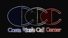 a logo for costa rica 's call center is displayed on a black background