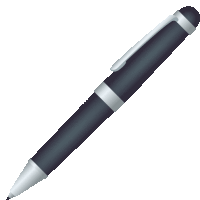 a black pen with a silver stripe on the side