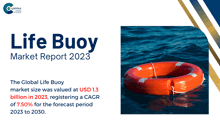 a life buoy is shown on the cover of the life buoy market report for 2023