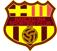 a logo for the barcelona sporting club with a soccer ball on it