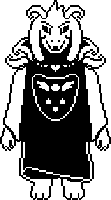 a black and white pixel art drawing of a sheep with horns and wings .