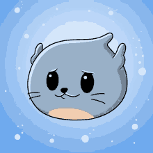 a cartoon drawing of a seal with a sad look on it 's face