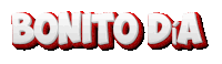 the word bonito da is written in red and white on a white background