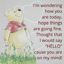 a picture of winnie the pooh with a quote about how you are today