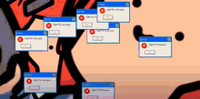 a bunch of error messages are displayed on a screen