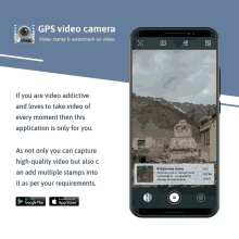 a gps video camera app is available on the google play and app store