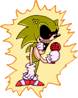 a cartoon of a sonic the hedgehog with a microphone