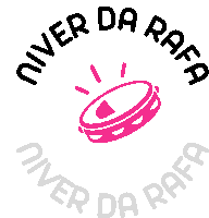 a logo for niver da rafa with a pink tambourine in the middle