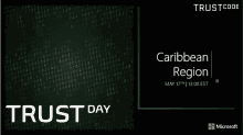 a poster for trust day in the caribbean region by microsoft