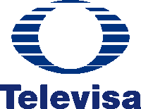 a logo for televisa with a blue circle in the middle