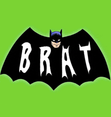 a picture of a bat with the word brat on it