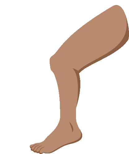 a cartoon drawing of a person 's leg with a bare foot