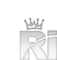 the letter ri with a crown above it