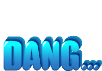 the word dang is displayed in blue letters on a white background