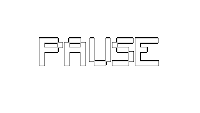 a black and white drawing of the word pause .