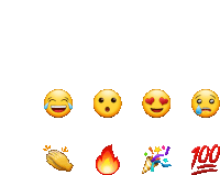 a set of emojis including one that says 100 on the bottom