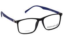 a pair of black fastrack glasses with a blue rim