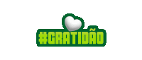 a green sign with the word gratidao and a heart