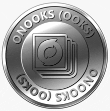 a silver coin that says onooks ( looks )