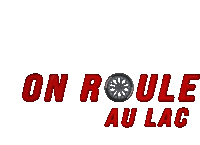 a logo for on roule au lac with a tire