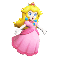 princess peach is wearing a pink dress and a tiara