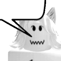 a black and white drawing of a ghost with long hair and a cat ear .