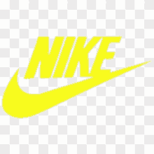 a yellow nike logo is on a white background