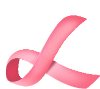 a pink ribbon on a white background that looks like a letter l